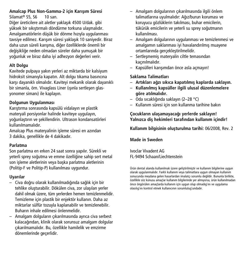 Ivoclar Vivadent Amalcap Plus User Manual | Page 27 / 28