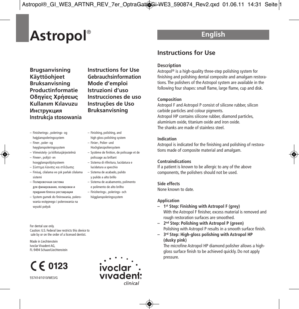 Ivoclar Vivadent Astropol User Manual | 37 pages
