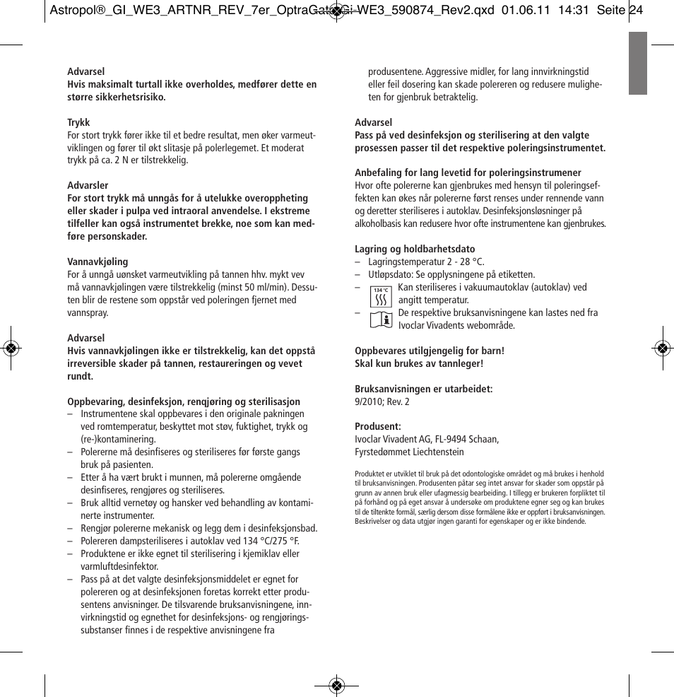 Ivoclar Vivadent Astropol User Manual | Page 24 / 37