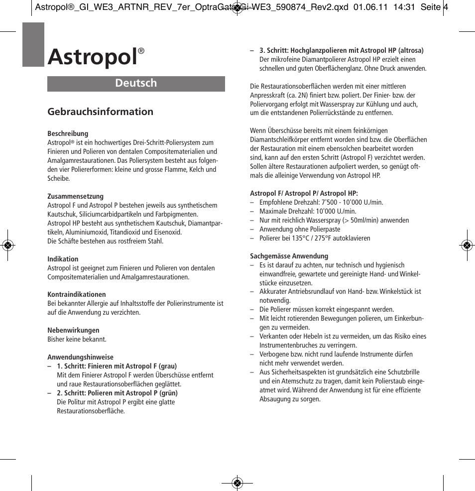 Deutsch, Astropol, Gebrauchsinformation | Ivoclar Vivadent Astropol User Manual | Page 4 / 37