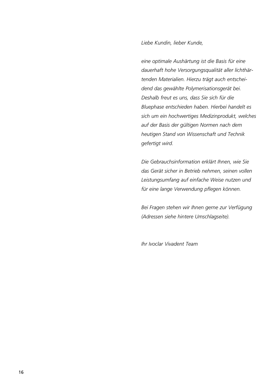 Ivoclar Vivadent Bluephase User Manual | Page 16 / 88