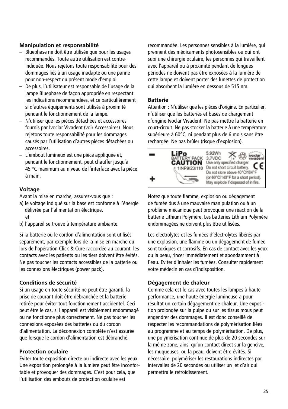Ivoclar Vivadent Bluephase User Manual | Page 35 / 88