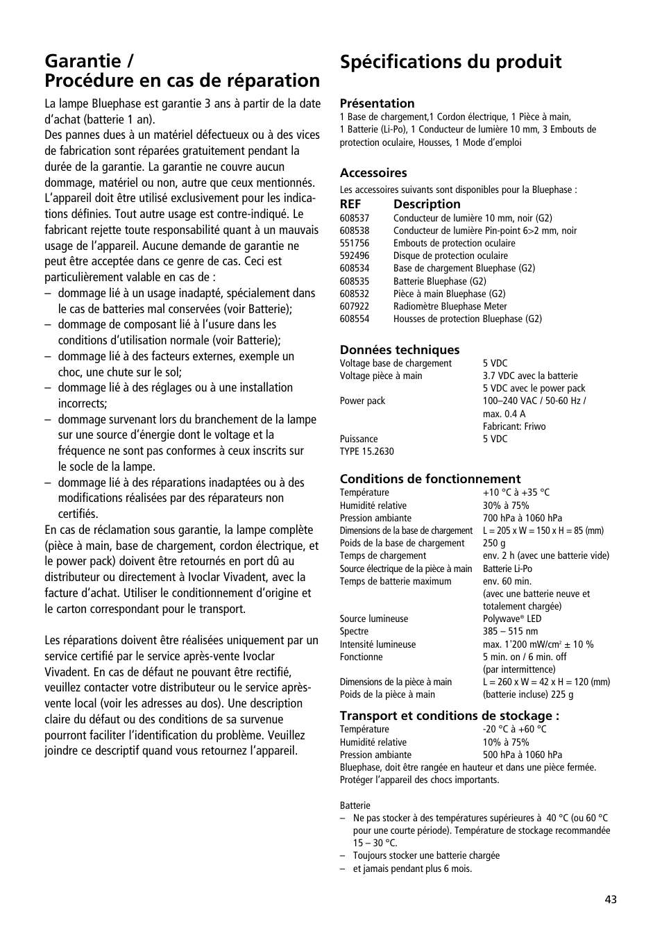 Ivoclar Vivadent Bluephase User Manual | Page 43 / 88
