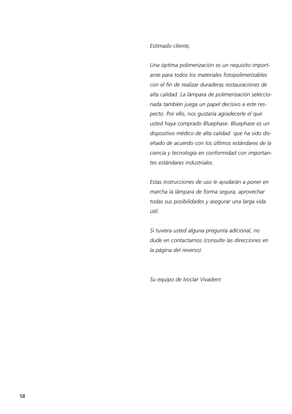 Ivoclar Vivadent Bluephase User Manual | Page 58 / 88