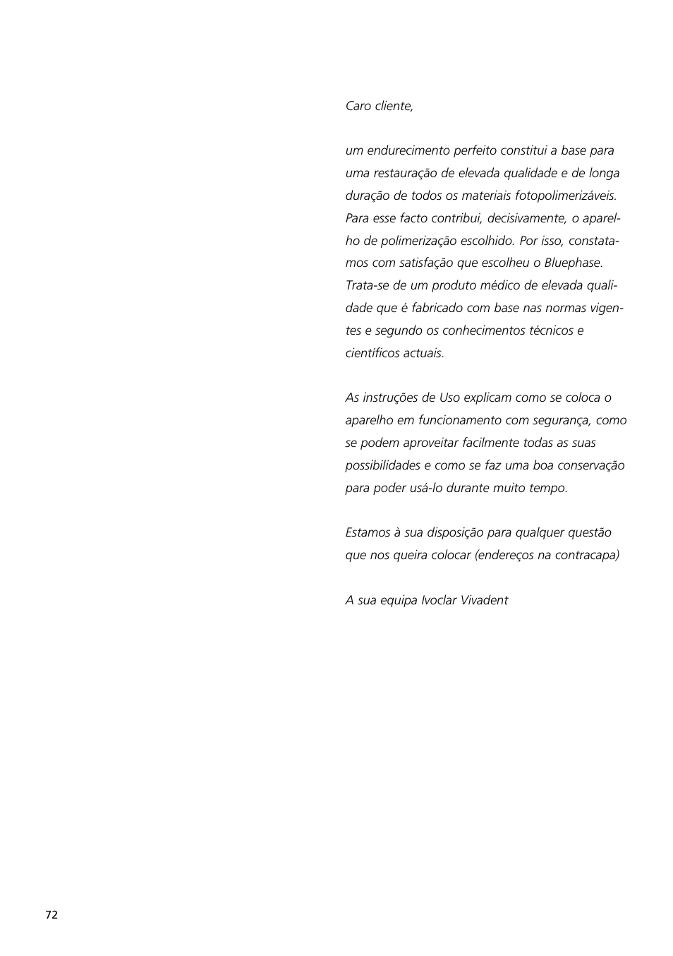 Ivoclar Vivadent Bluephase User Manual | Page 72 / 88