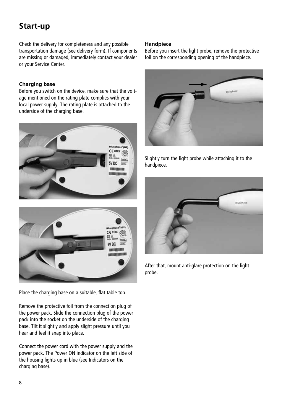 Start-up | Ivoclar Vivadent Bluephase User Manual | Page 8 / 88