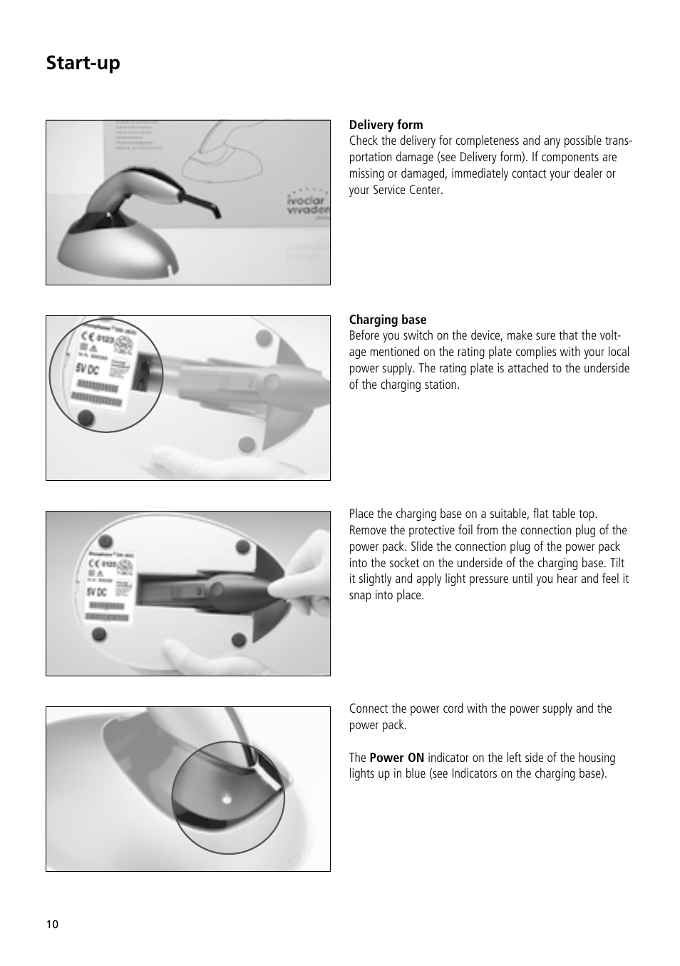 Start-up | Ivoclar Vivadent Bluephase 20i User Manual | Page 6 / 118