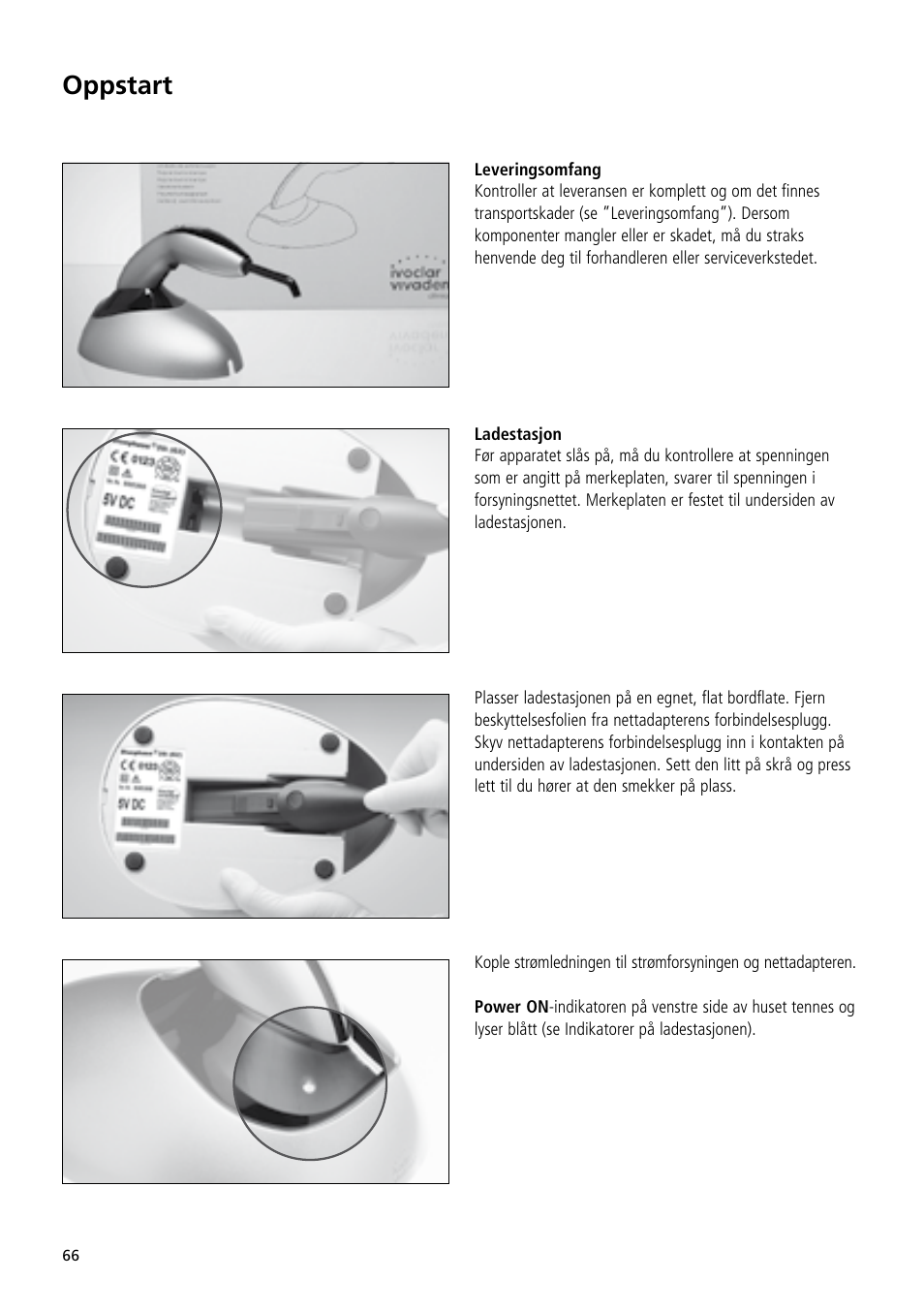 Oppstart | Ivoclar Vivadent Bluephase 20i User Manual | Page 62 / 118