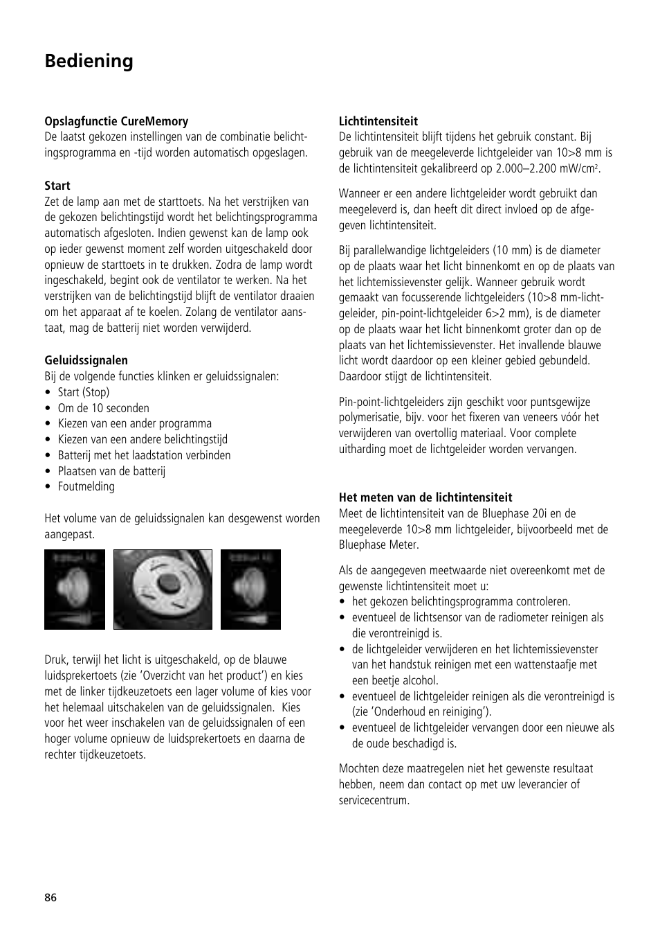 Bediening | Ivoclar Vivadent Bluephase 20i User Manual | Page 82 / 118