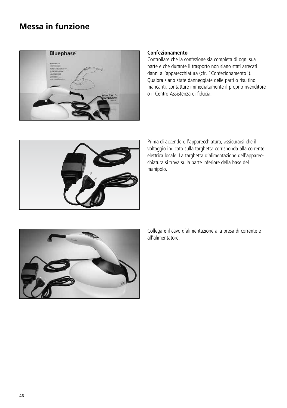 Messa in funzione | Ivoclar Vivadent Bluephase C8 User Manual | Page 42 / 78