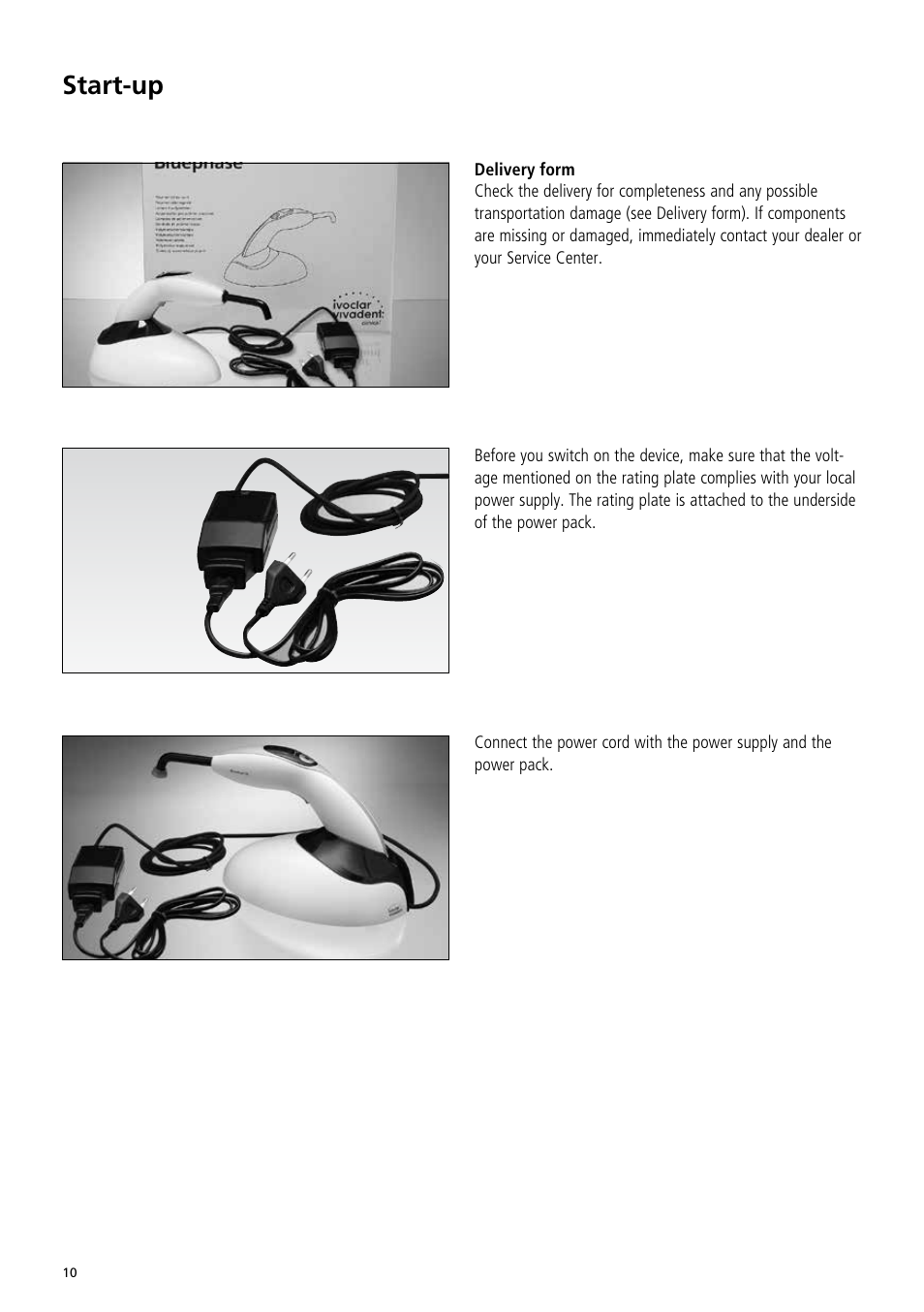 Start-up | Ivoclar Vivadent Bluephase C8 User Manual | Page 6 / 78