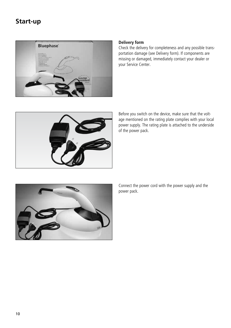 Start-up | Ivoclar Vivadent Bluephase C8 User Manual | Page 6 / 54