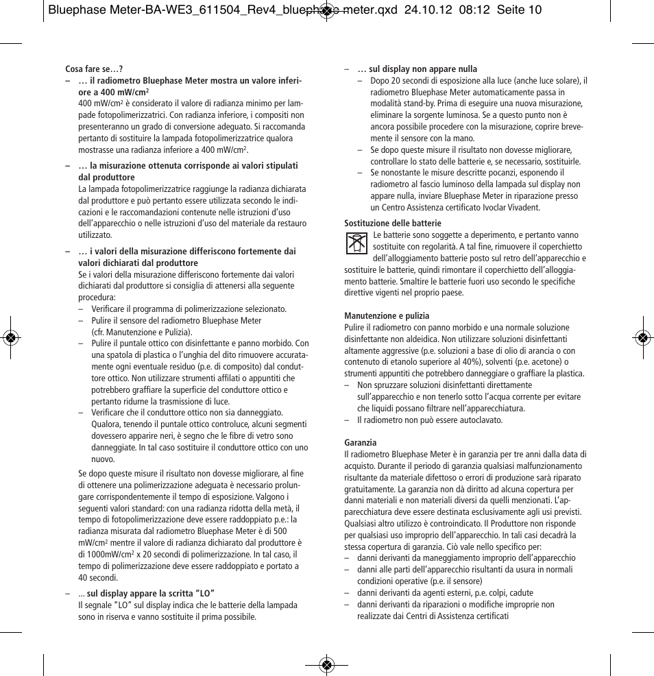 Ivoclar Vivadent Bluephase Meter User Manual | Page 10 / 40