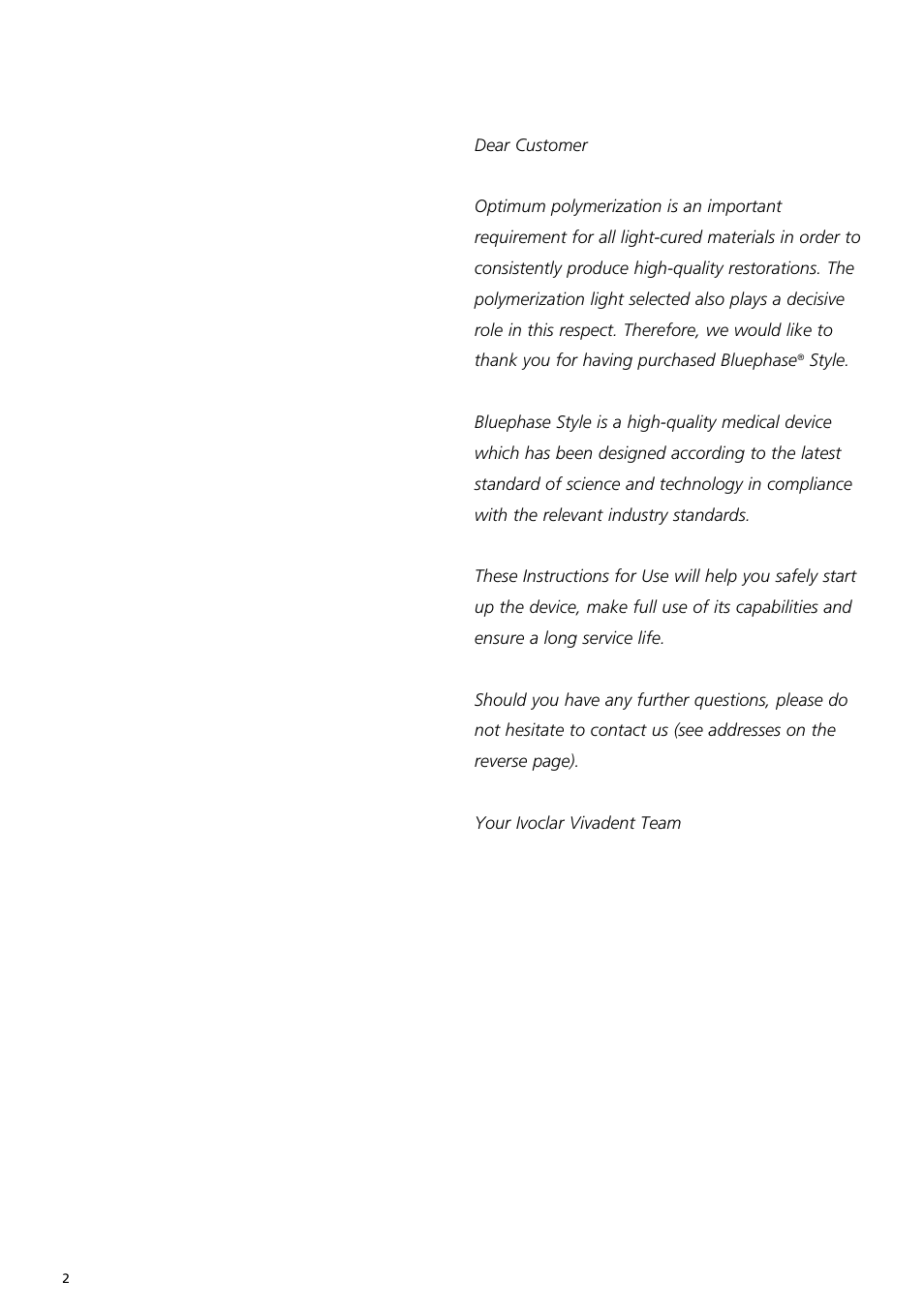 Ivoclar Vivadent Bluephase Style User Manual | Page 2 / 88