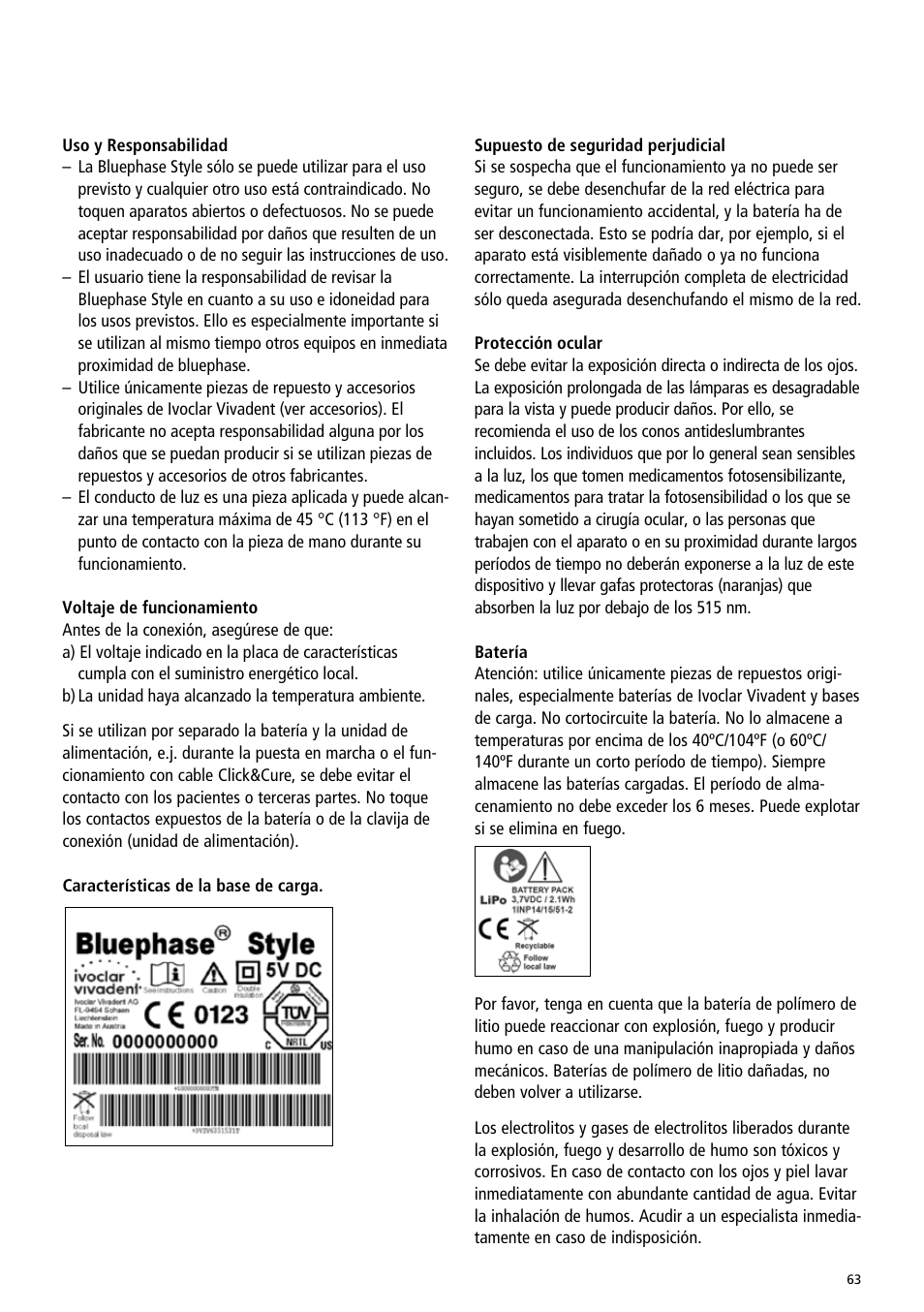 Ivoclar Vivadent Bluephase Style User Manual | Page 63 / 88