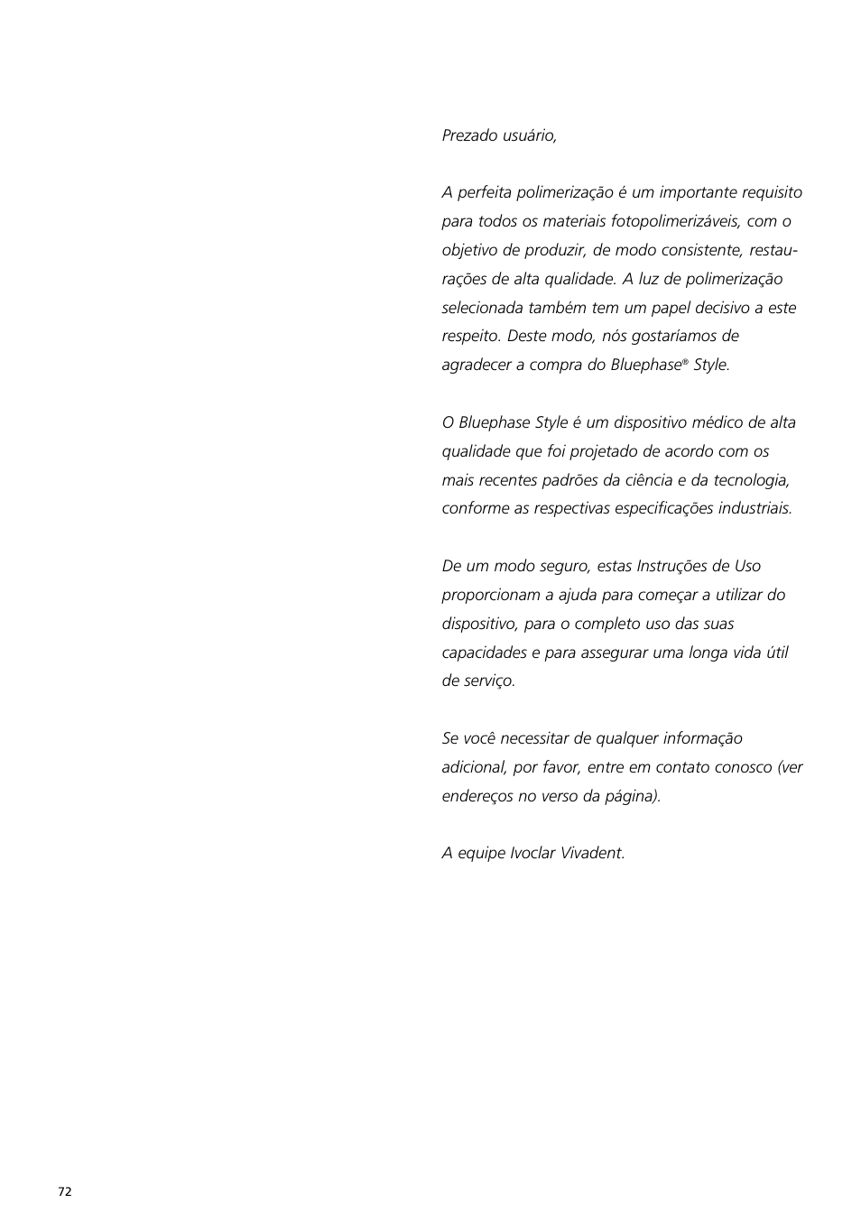Ivoclar Vivadent Bluephase Style User Manual | Page 72 / 88