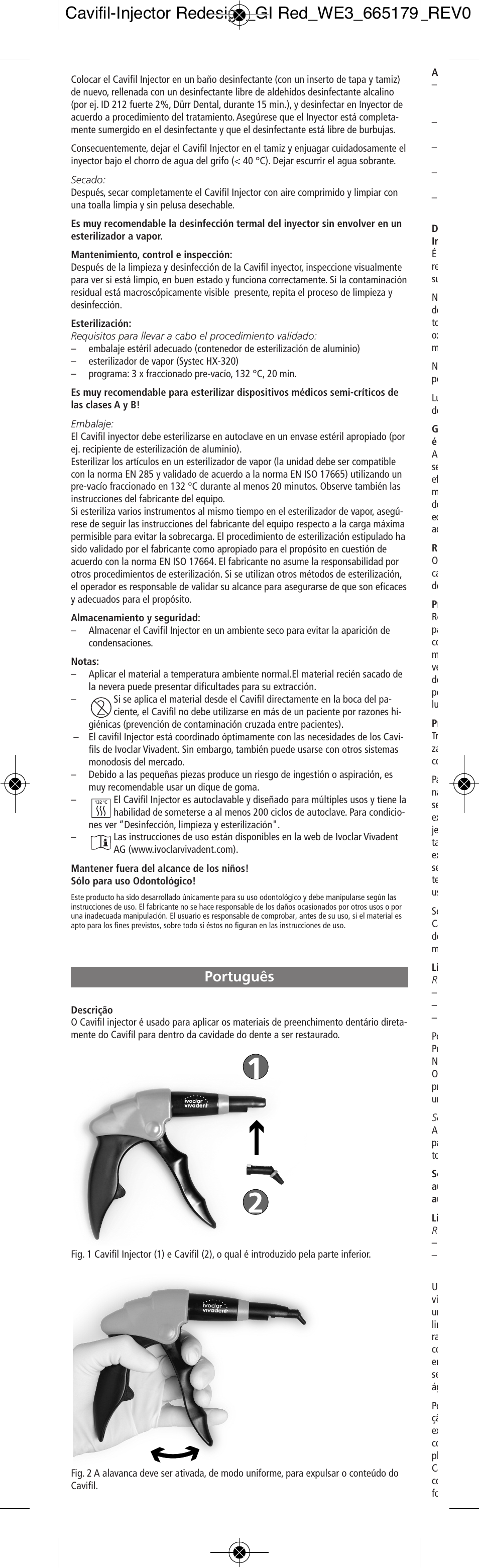 Português | Ivoclar Vivadent Cavifil Injector User Manual | Page 10 / 30