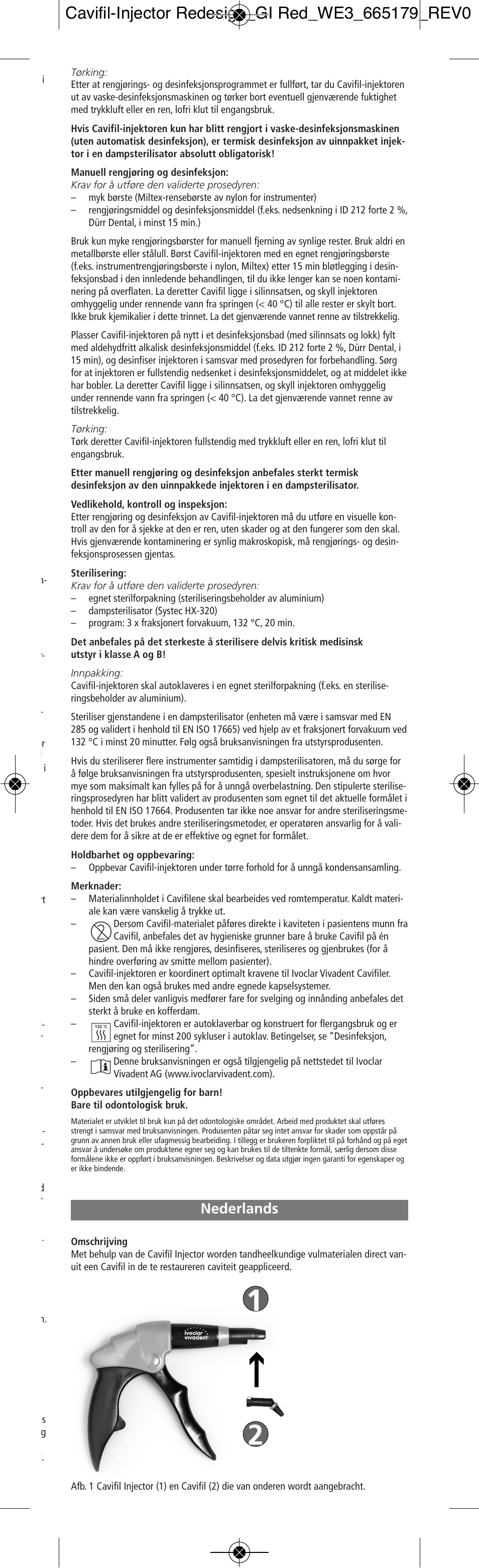 Nederlands | Ivoclar Vivadent Cavifil Injector User Manual | Page 19 / 30