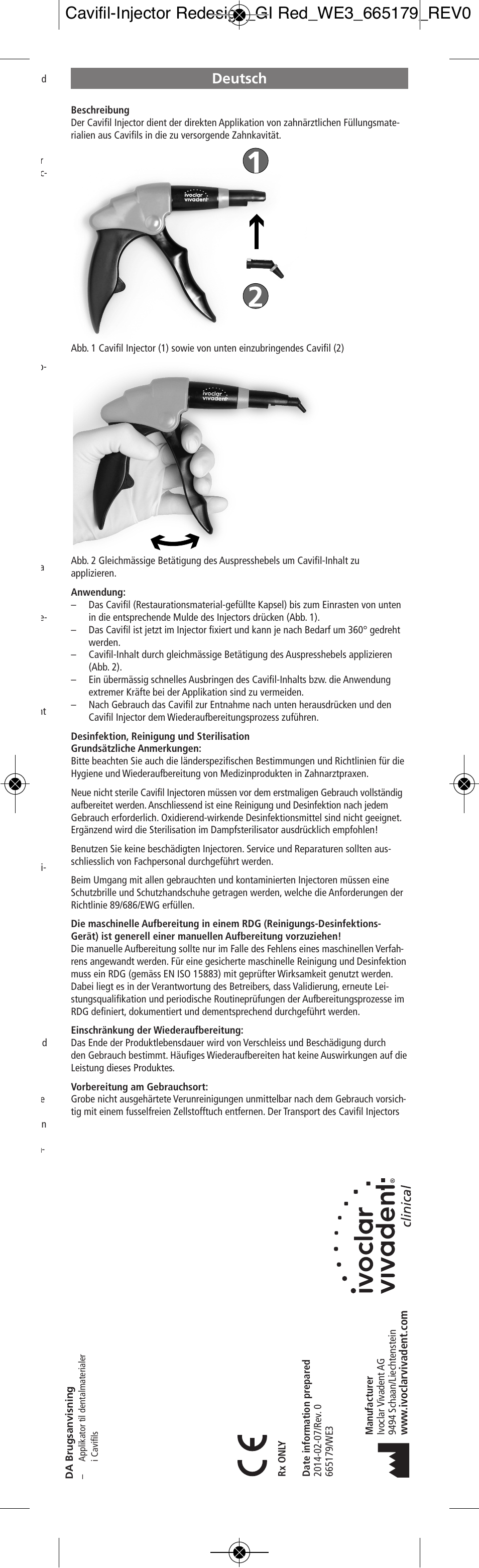 Deutsch | Ivoclar Vivadent Cavifil Injector User Manual | Page 3 / 30