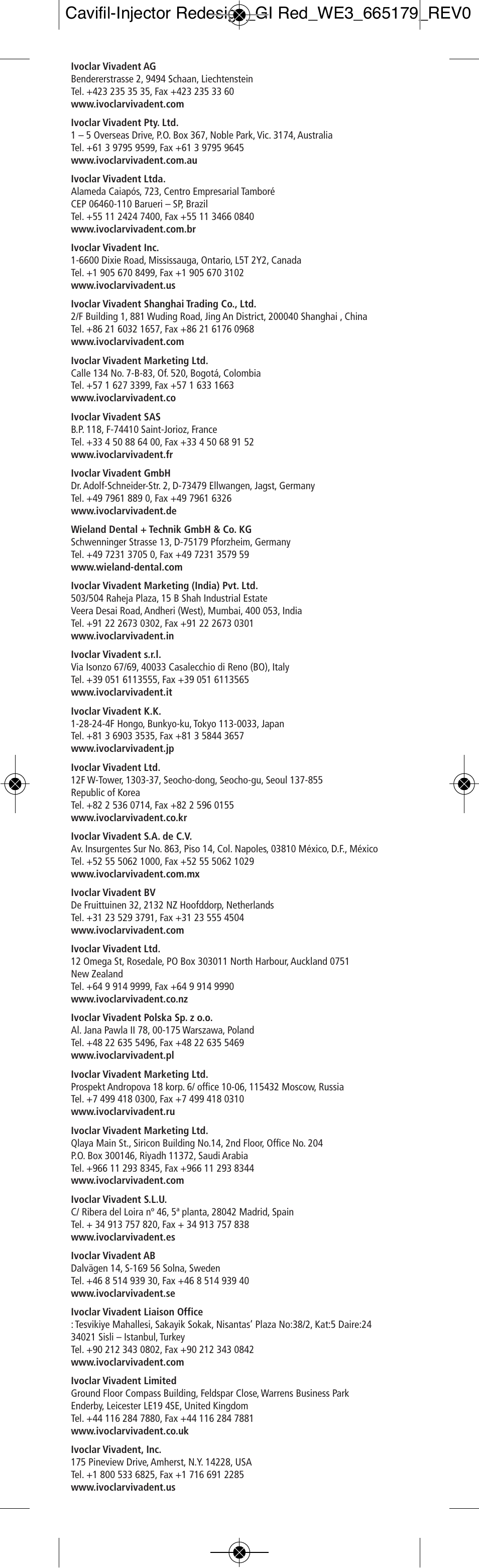 Ivoclar Vivadent Cavifil Injector User Manual | Page 30 / 30