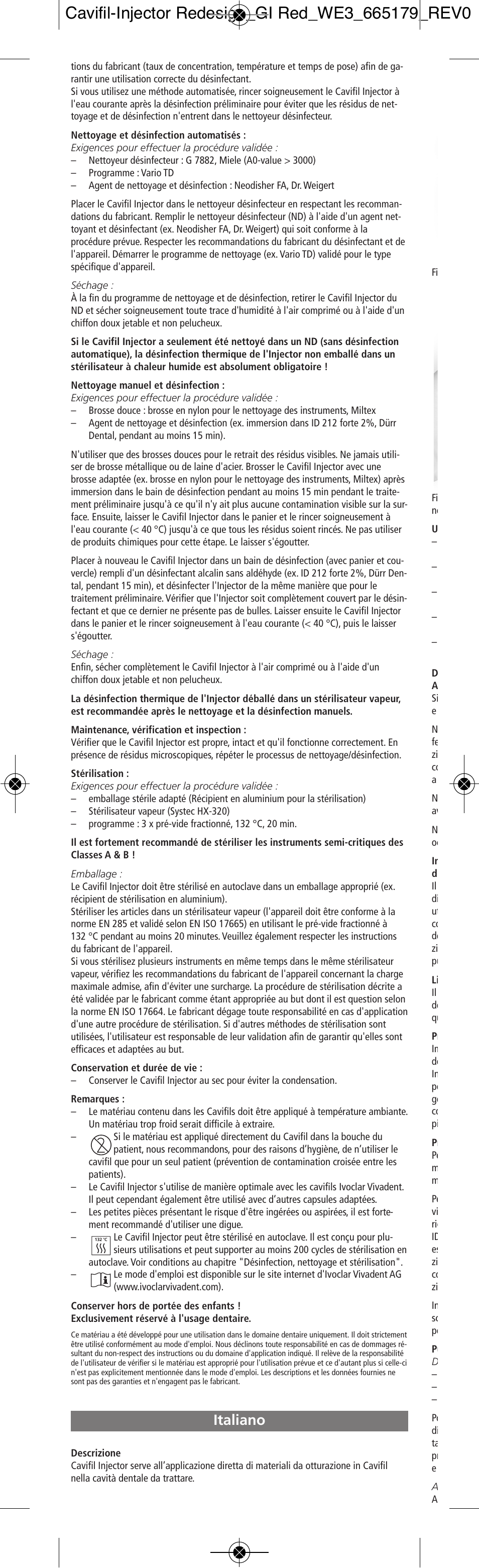 Italiano | Ivoclar Vivadent Cavifil Injector User Manual | Page 6 / 30