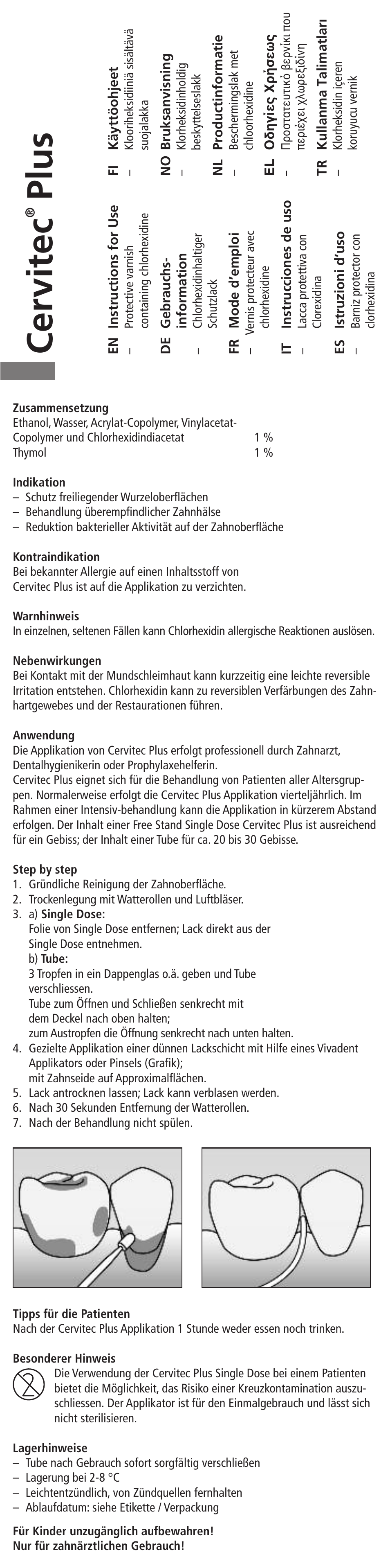 Deutsch, Ce rv it e c, Plu s | Ivoclar Vivadent Cervitec PLUS User Manual | Page 2 / 24