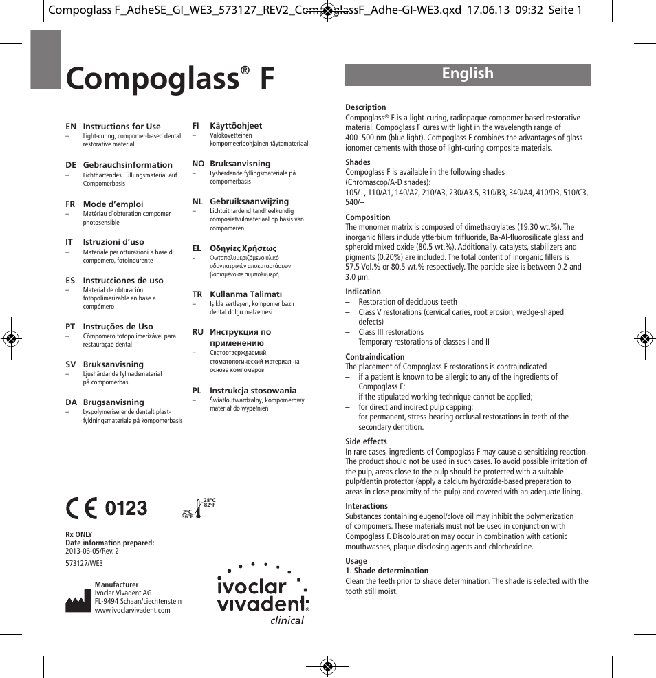 Ivoclar Vivadent Compoglass F User Manual | 28 pages