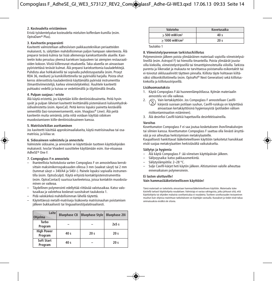 Ivoclar Vivadent Compoglass F User Manual | Page 14 / 28