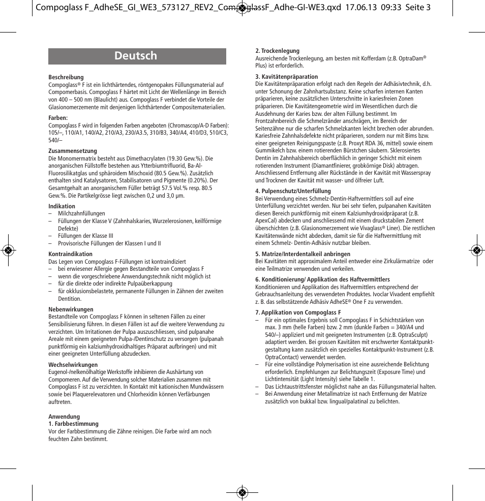 Deutsch | Ivoclar Vivadent Compoglass F User Manual | Page 3 / 28