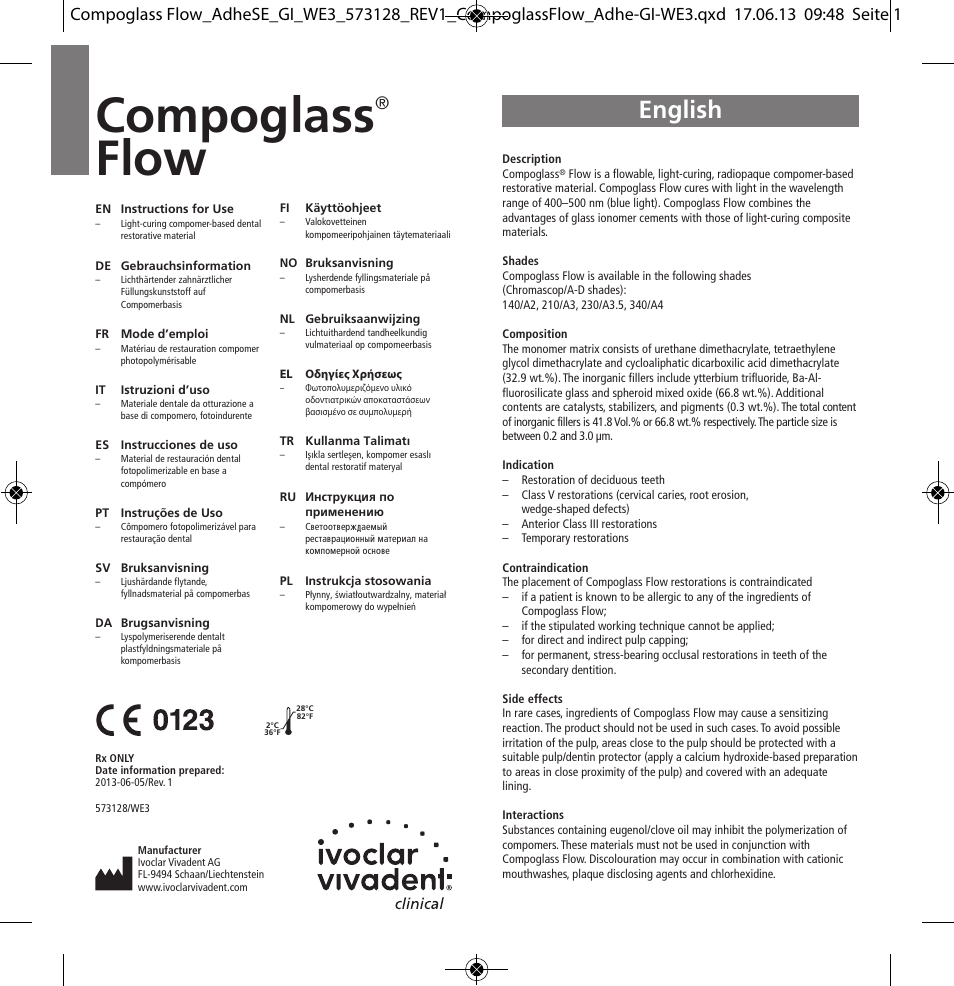Ivoclar Vivadent Compoglass Flow User Manual | 28 pages