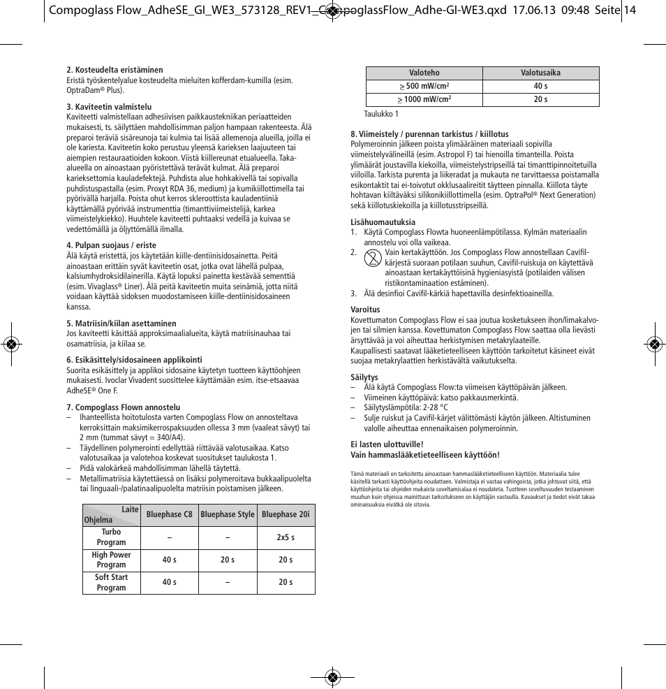 Ivoclar Vivadent Compoglass Flow User Manual | Page 14 / 28