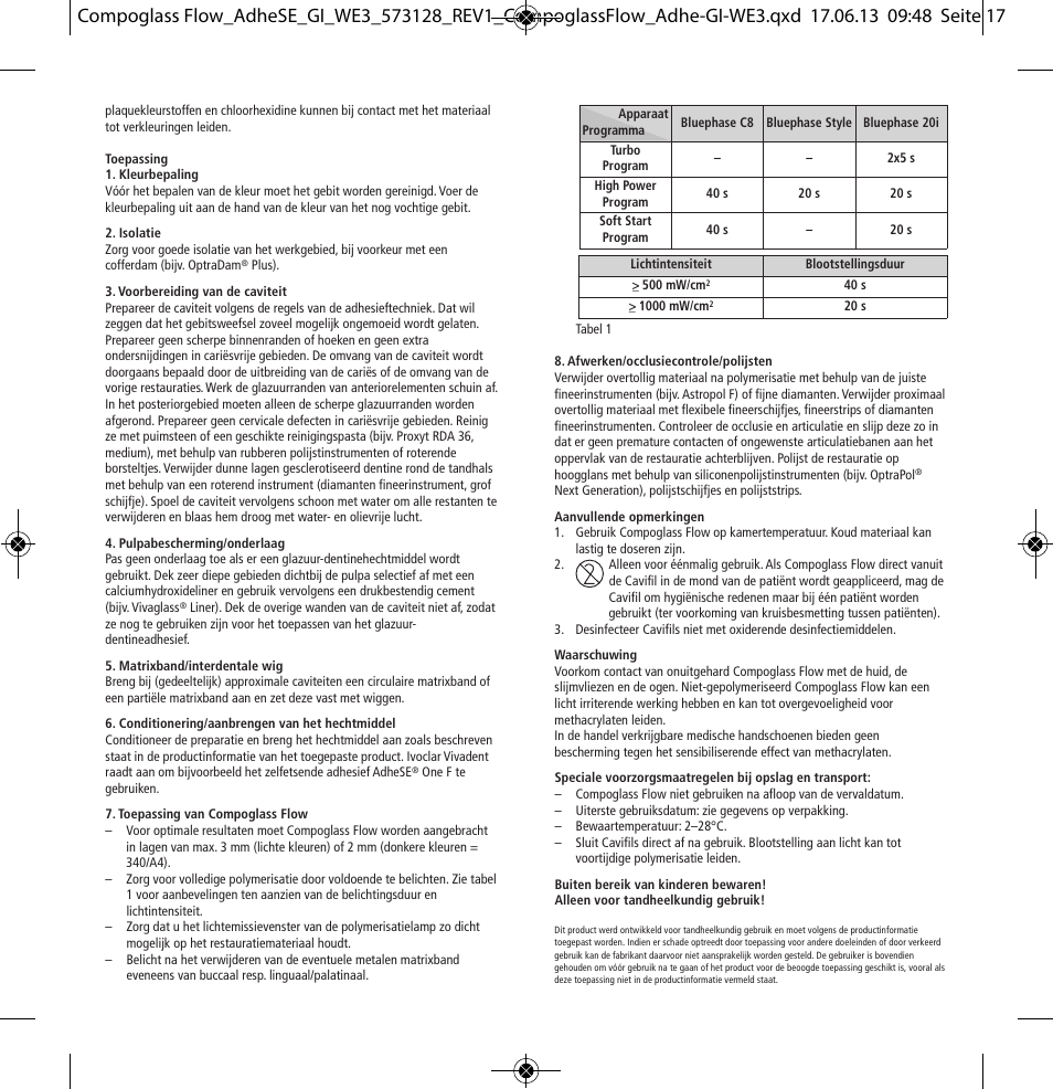 Ivoclar Vivadent Compoglass Flow User Manual | Page 17 / 28