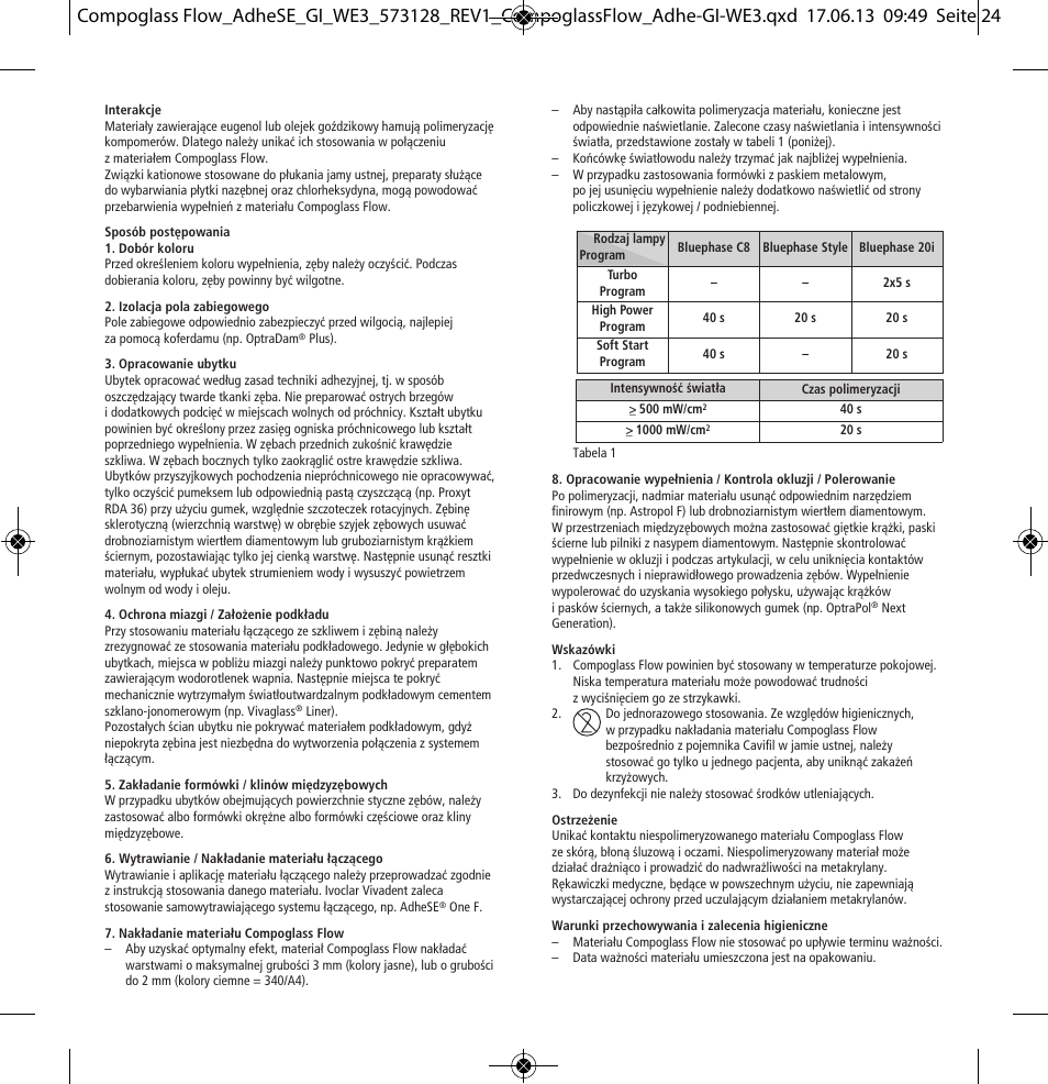 Ivoclar Vivadent Compoglass Flow User Manual | Page 24 / 28