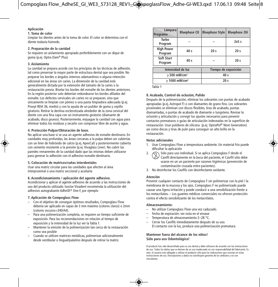 Ivoclar Vivadent Compoglass Flow User Manual | Page 8 / 28