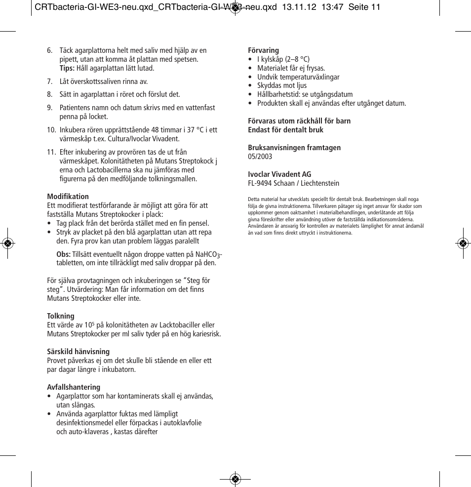 Ivoclar Vivadent CRT bacteria User Manual | Page 11 / 20