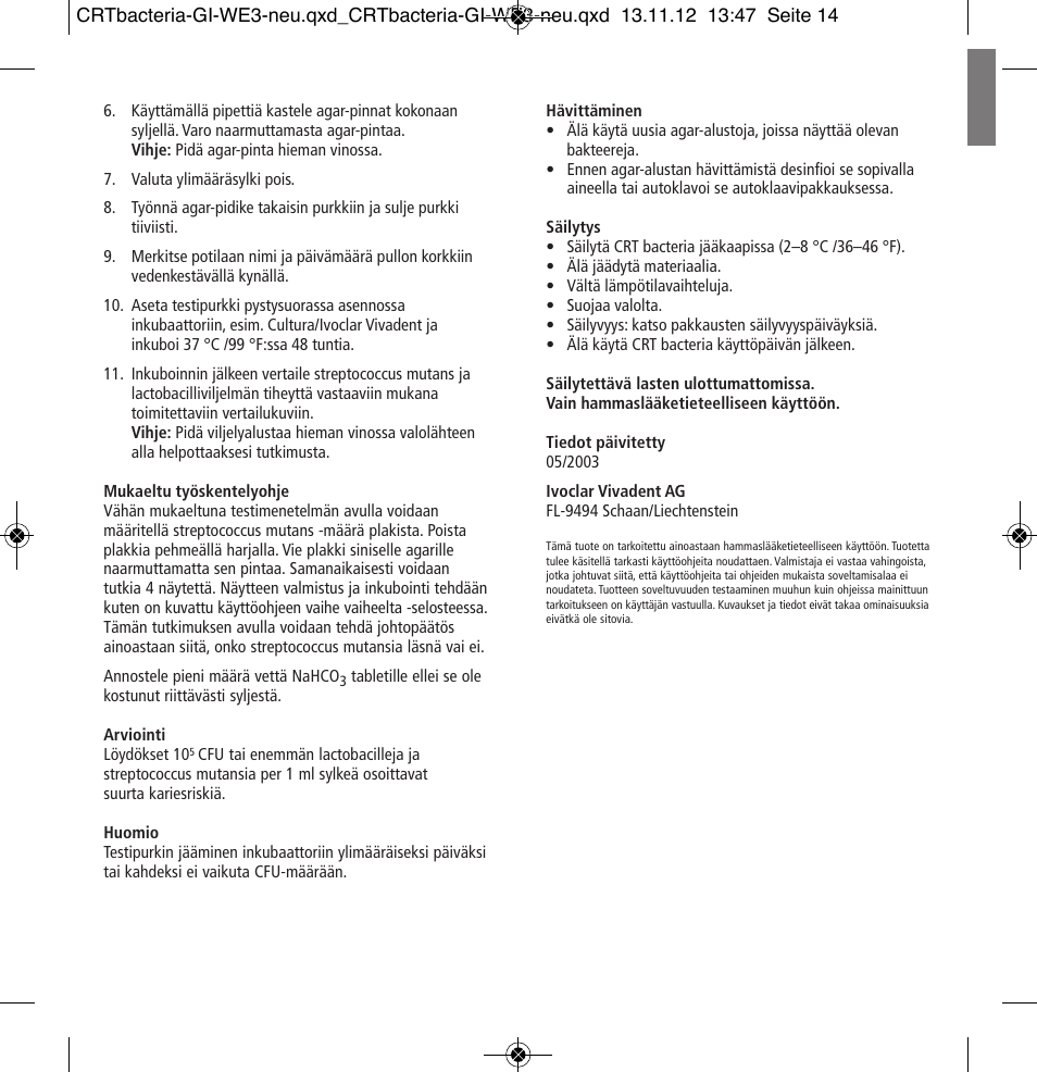 Ivoclar Vivadent CRT bacteria User Manual | Page 14 / 20