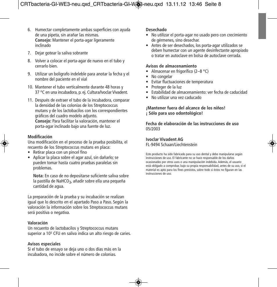 Ivoclar Vivadent CRT bacteria User Manual | Page 8 / 20