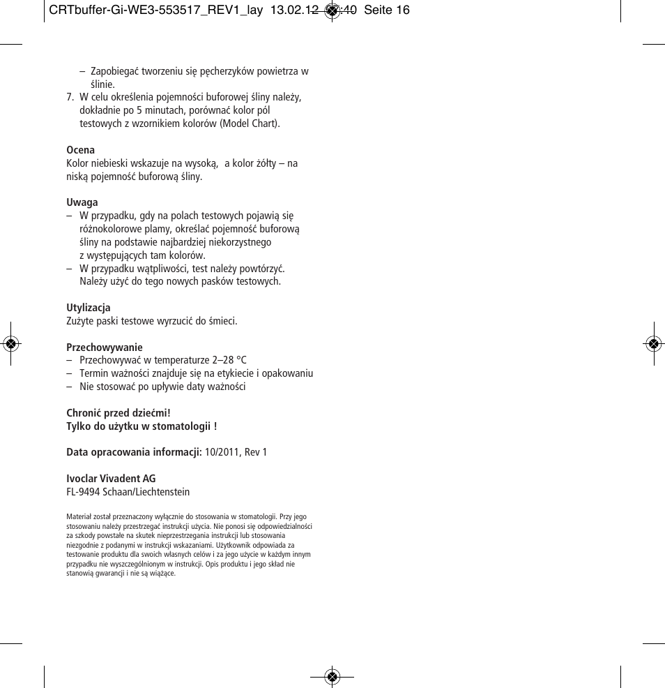 Ivoclar Vivadent CRT buffer User Manual | Page 16 / 20