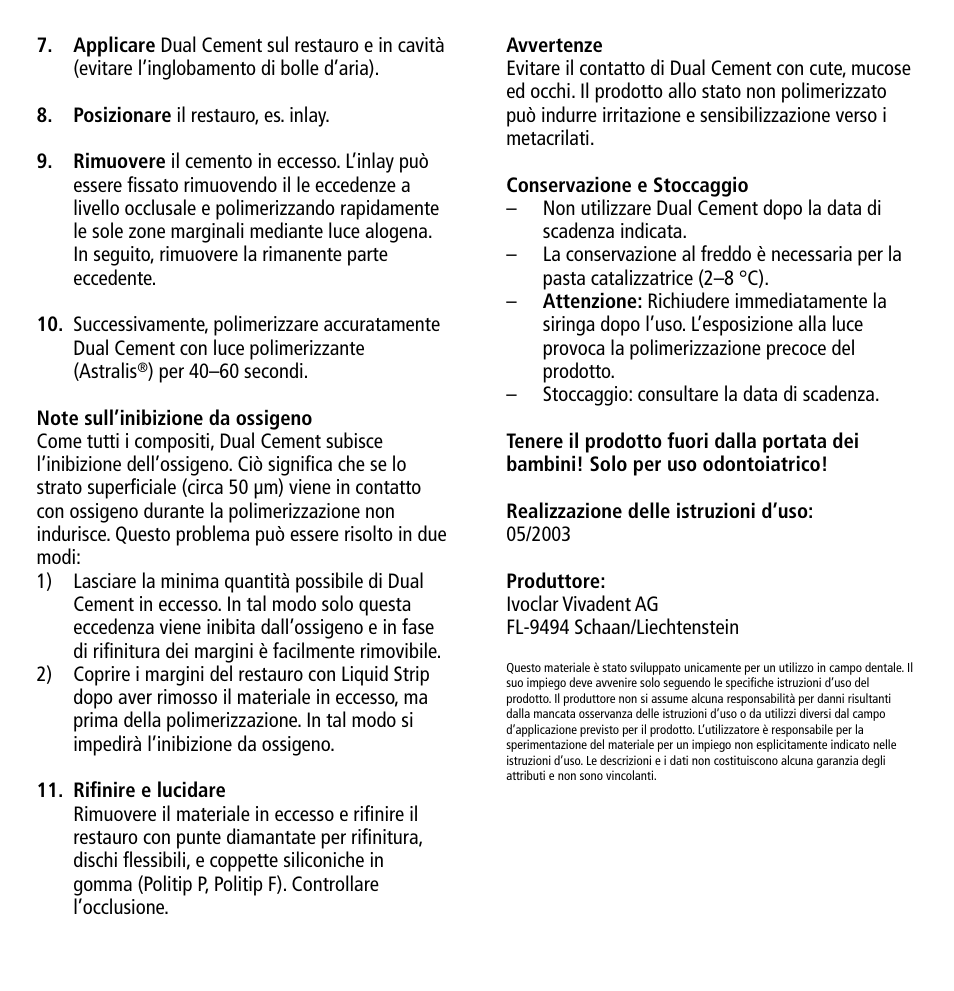 Ivoclar Vivadent Dual Cement User Manual | Page 11 / 33