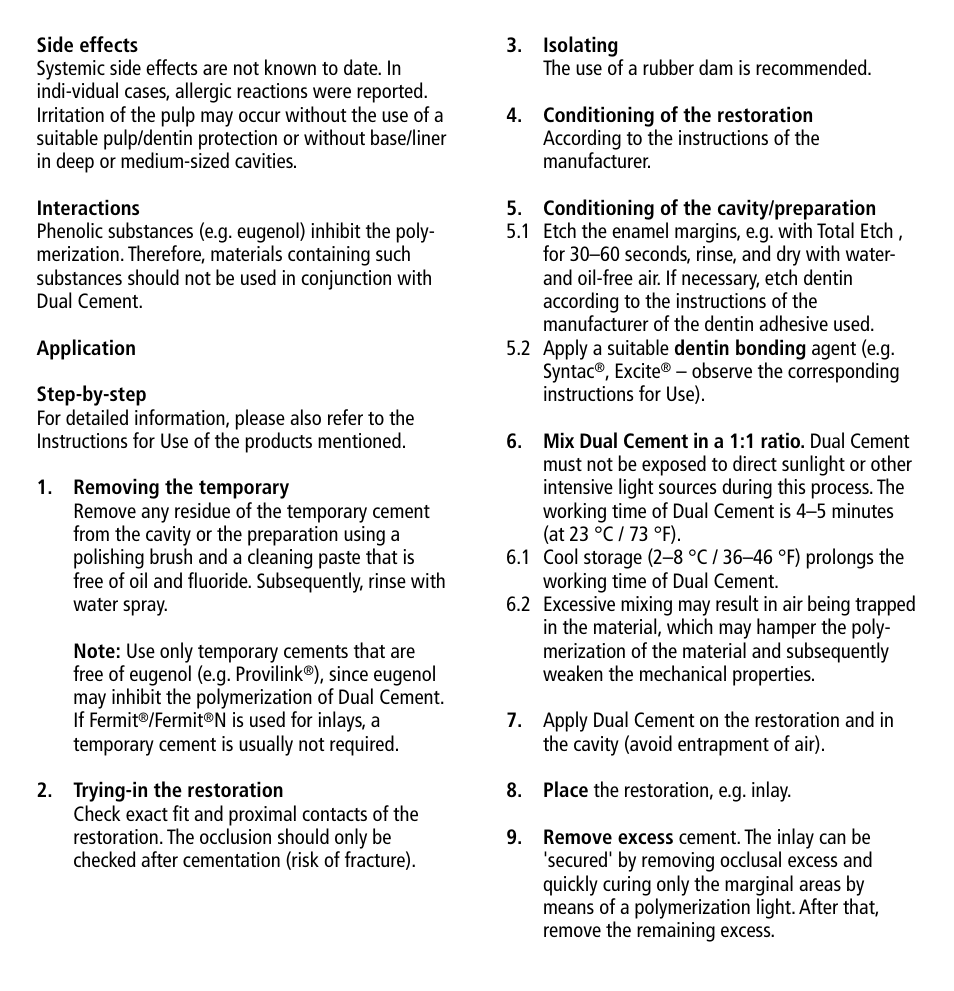 Ivoclar Vivadent Dual Cement User Manual | Page 2 / 33