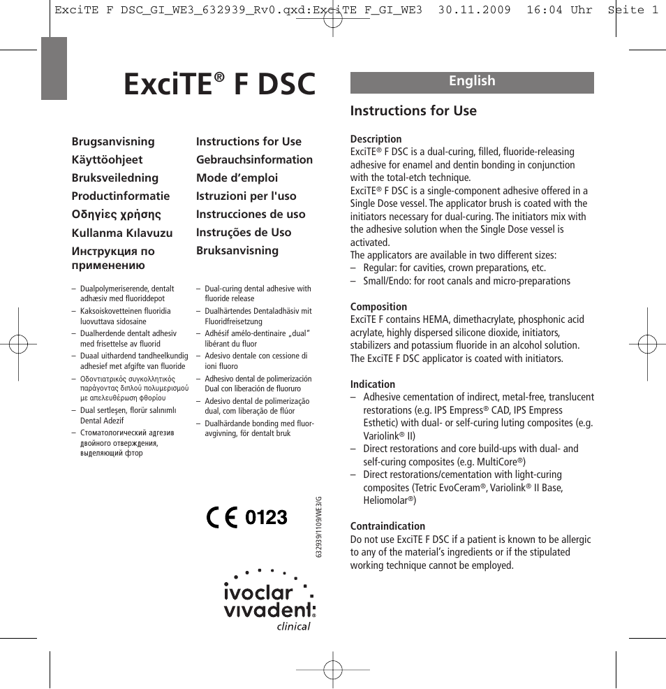 Ivoclar Vivadent ExciTE F DSC User Manual | 40 pages