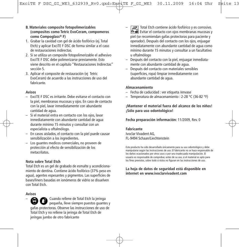 Ivoclar Vivadent ExciTE F DSC User Manual | Page 13 / 40