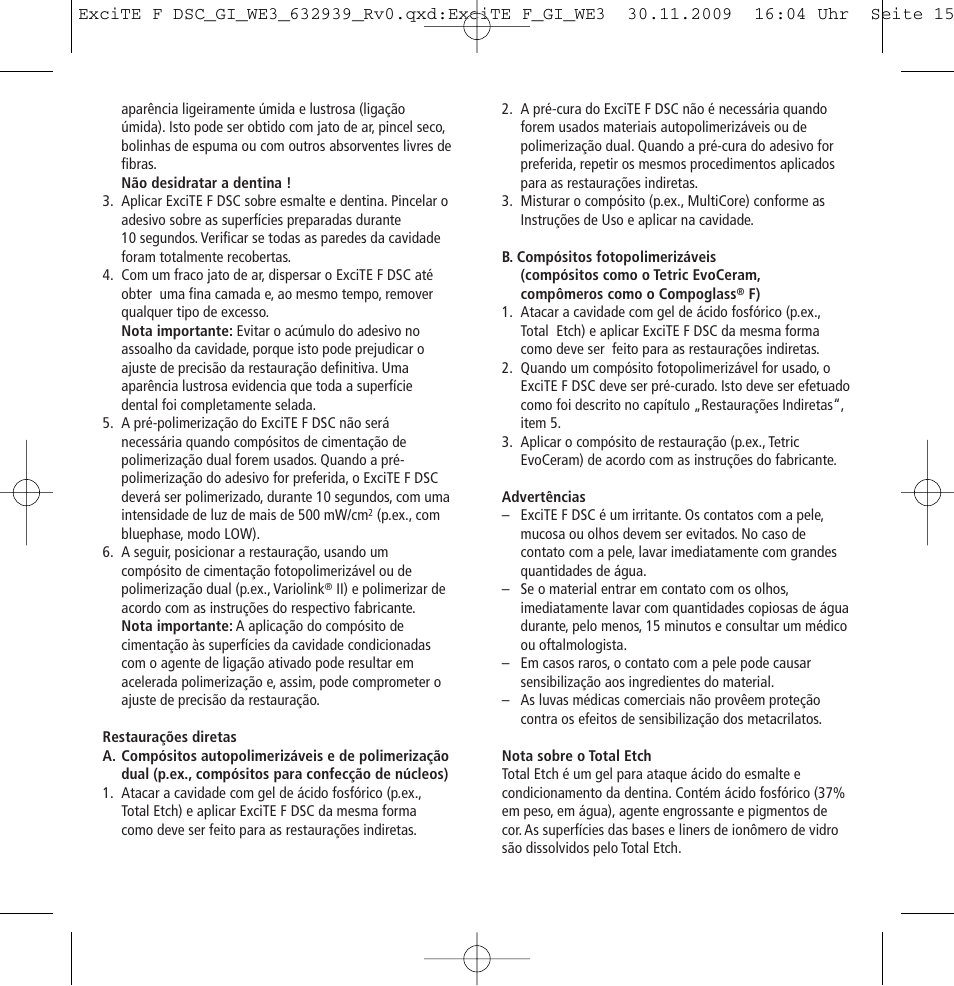 Ivoclar Vivadent ExciTE F DSC User Manual | Page 15 / 40