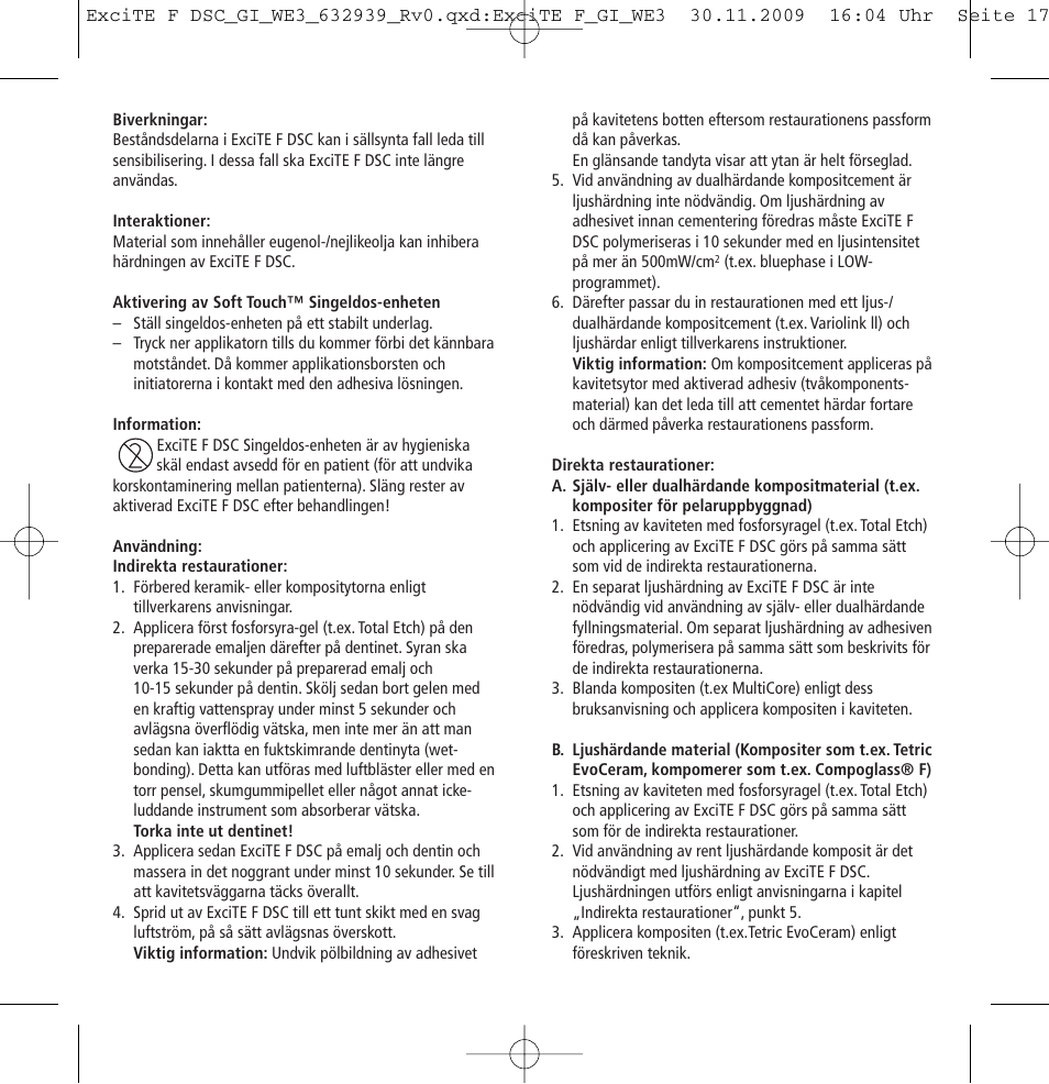 Ivoclar Vivadent ExciTE F DSC User Manual | Page 17 / 40