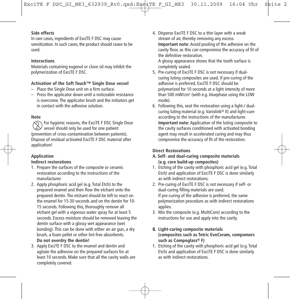 Ivoclar Vivadent ExciTE F DSC User Manual | Page 2 / 40