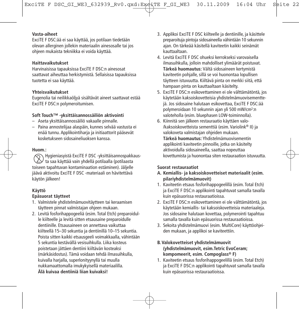 Ivoclar Vivadent ExciTE F DSC User Manual | Page 22 / 40