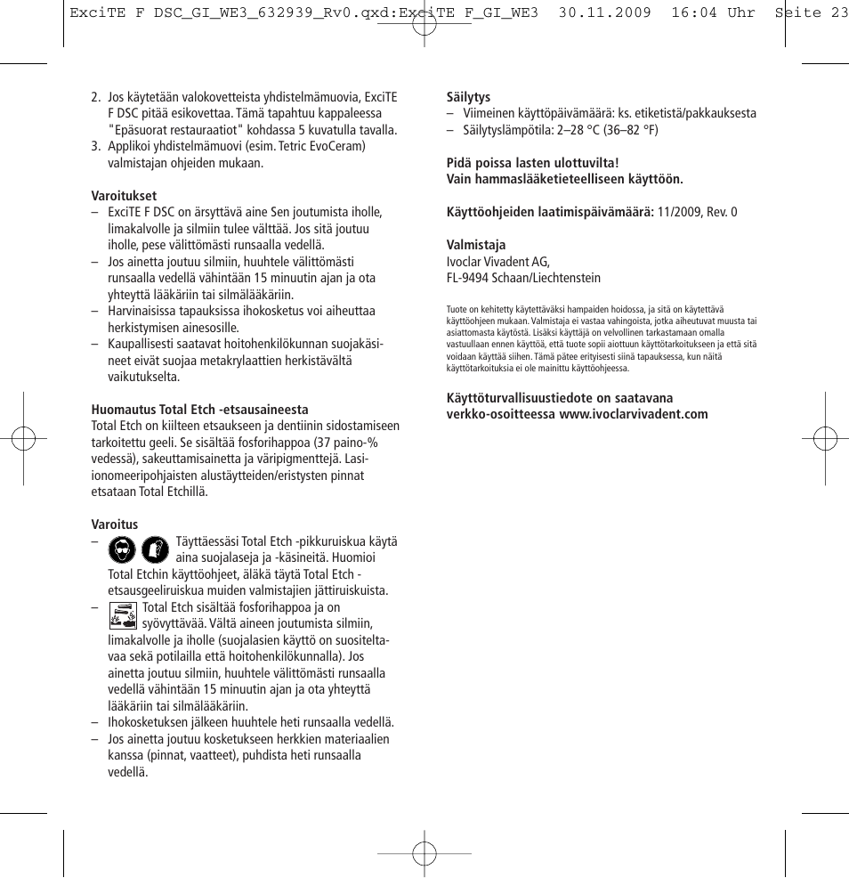 Ivoclar Vivadent ExciTE F DSC User Manual | Page 23 / 40