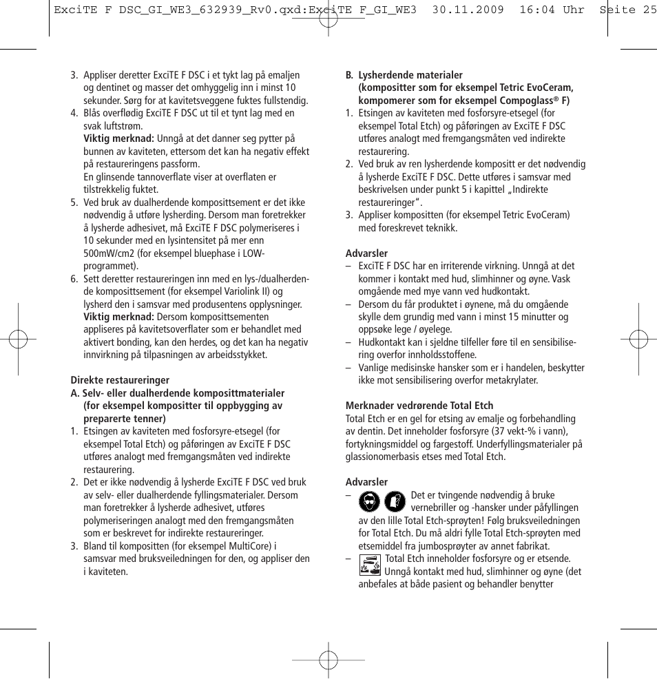 Ivoclar Vivadent ExciTE F DSC User Manual | Page 25 / 40
