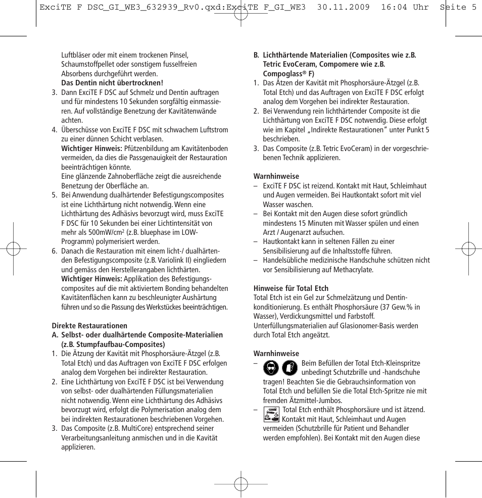 Ivoclar Vivadent ExciTE F DSC User Manual | Page 5 / 40