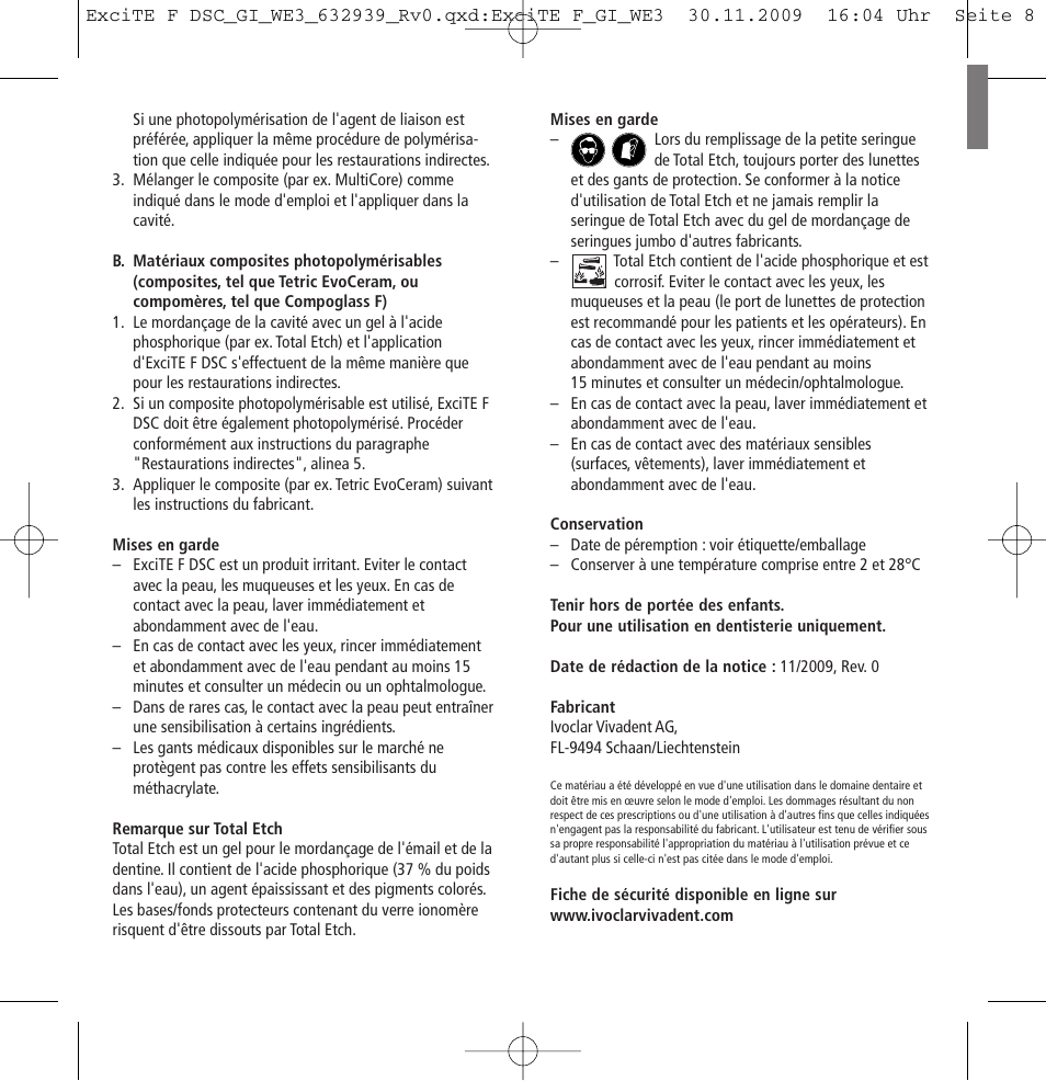 Ivoclar Vivadent ExciTE F DSC User Manual | Page 8 / 40